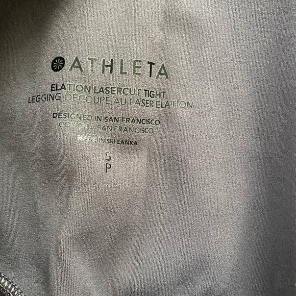 NWOT Athleta Elation Laser Cut Tight Yoga Legging Purple Gray Small - Picture 5 of 11